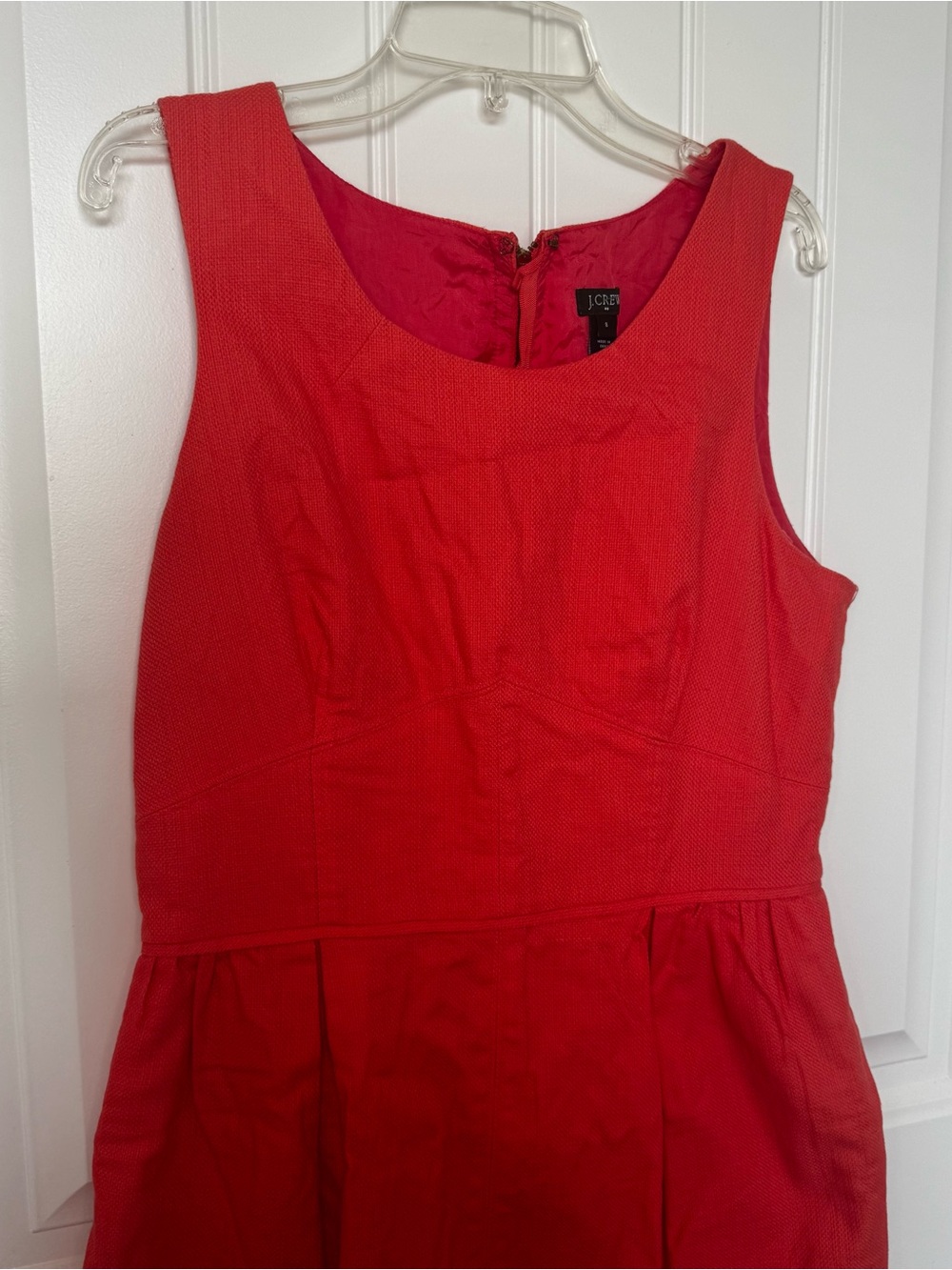J. Crew Coral Pleated Sleeveless Dress - Picture 3 of 7